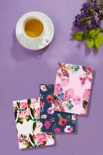 3’lü Pembe Çiçekli Defter Seti